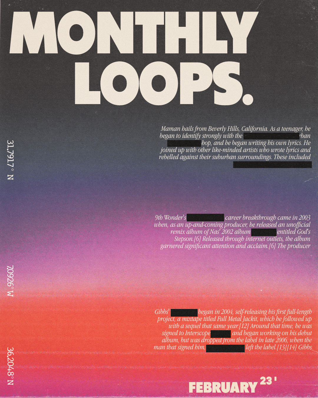 FEBRUARY - MONTHLIES